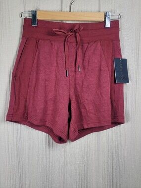 Danskin Women's Drawstring Athletic Shorts - Maroon Luxe